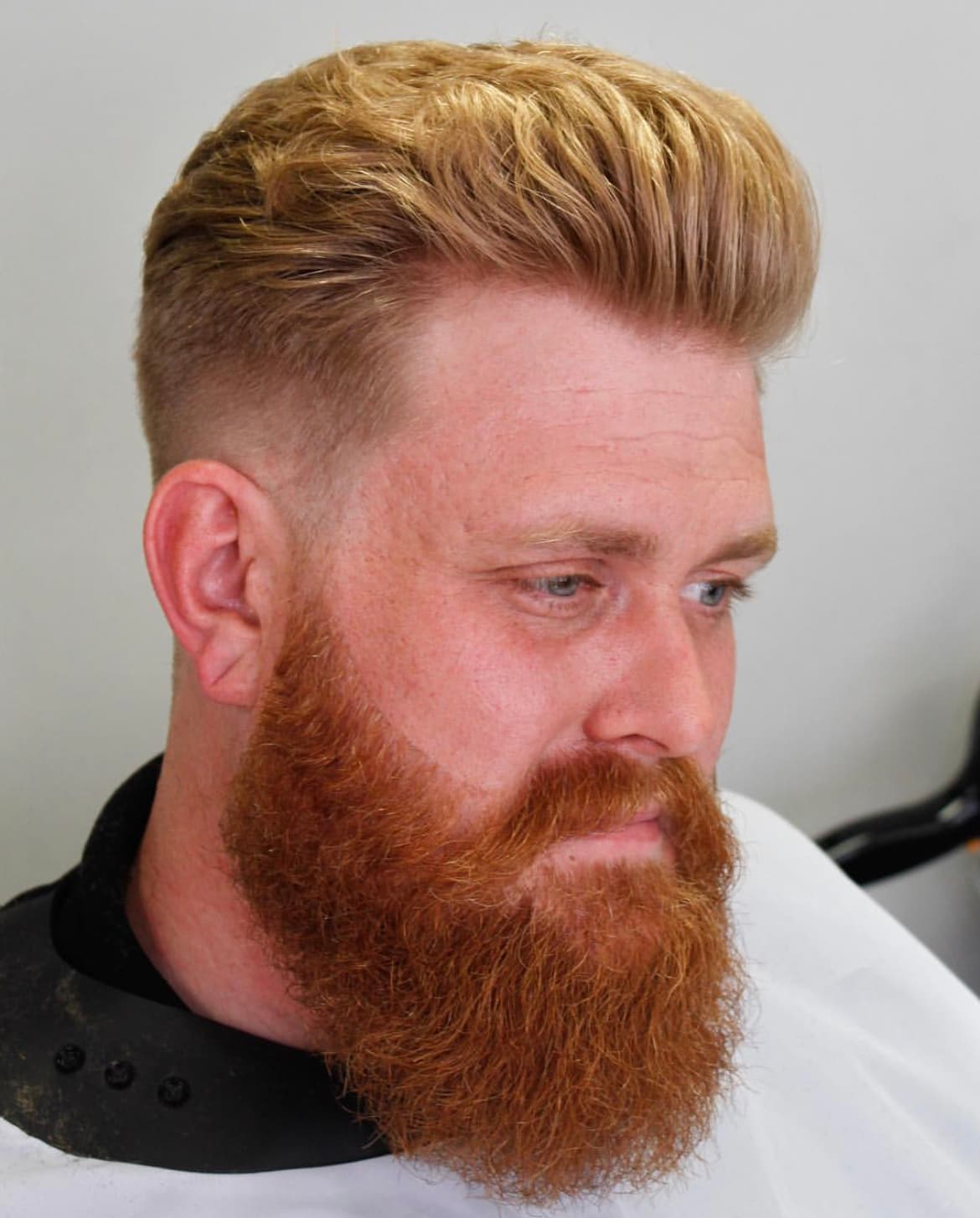 Mid fade with styled finish